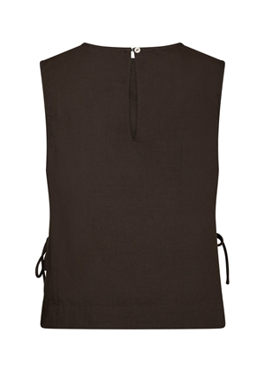 Svetlana linen top Dark Brown Neo Noir 